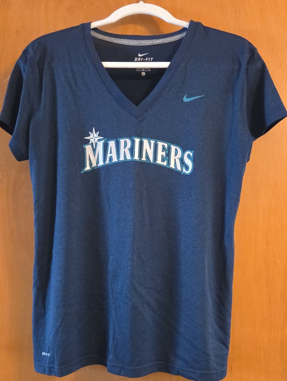 Nike Navy Mariners V-Neck Tee with Teal Accents